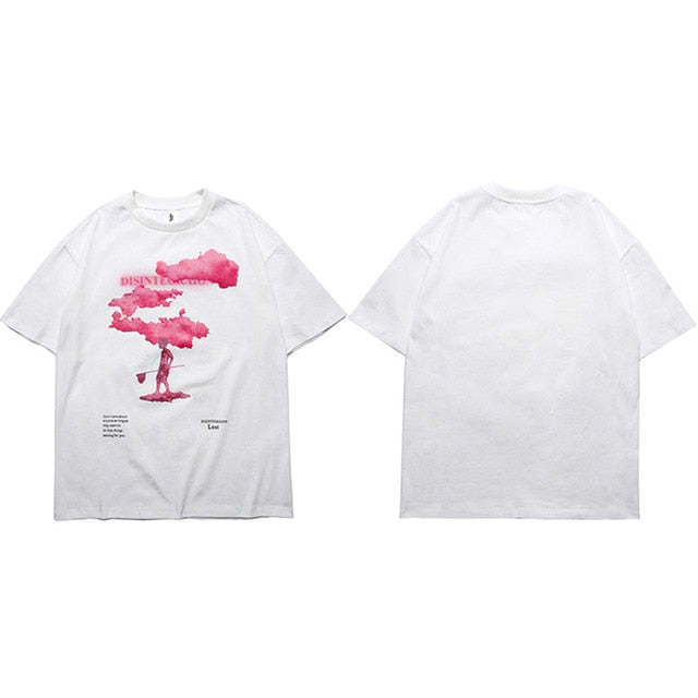 Streetwear Harajuku Tshirt Pink Cloud Hip Hop T Shirt Men Summer Short Sleeve T-Shirt Cotton Fashion Black Tops Tees HipHop-6