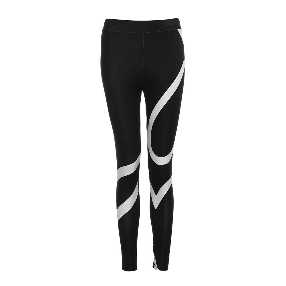 Leggings Sport Women Fitness Splice Skinny Workout Gym Leggings Fitness Sports Cropped Pants Stripped Athletic Gym Leggings #20-2