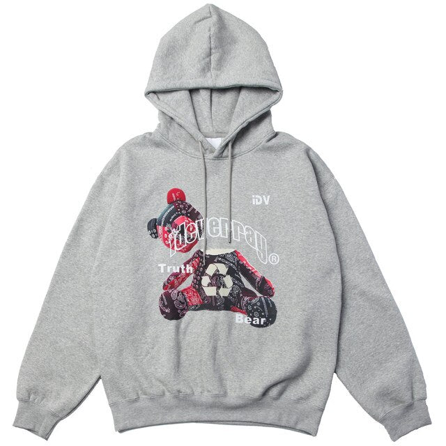 Hoodie Men Paisley Gothic Bear Printed Hooded Pullover Couple Fashion Retro Hip Hop Style Sweatshirts Winter Streetwear-1