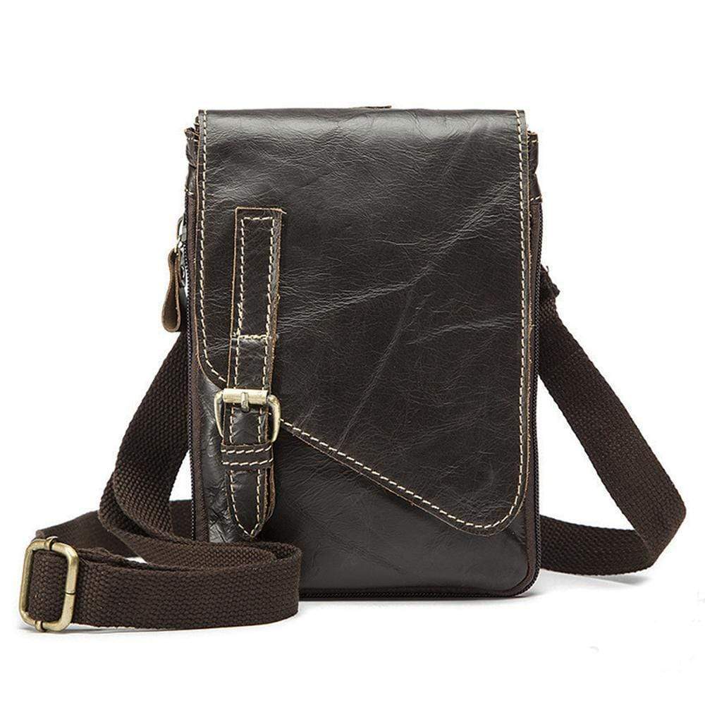 Rossie Viren Men Vintage Leather Small Messenger Bag-4