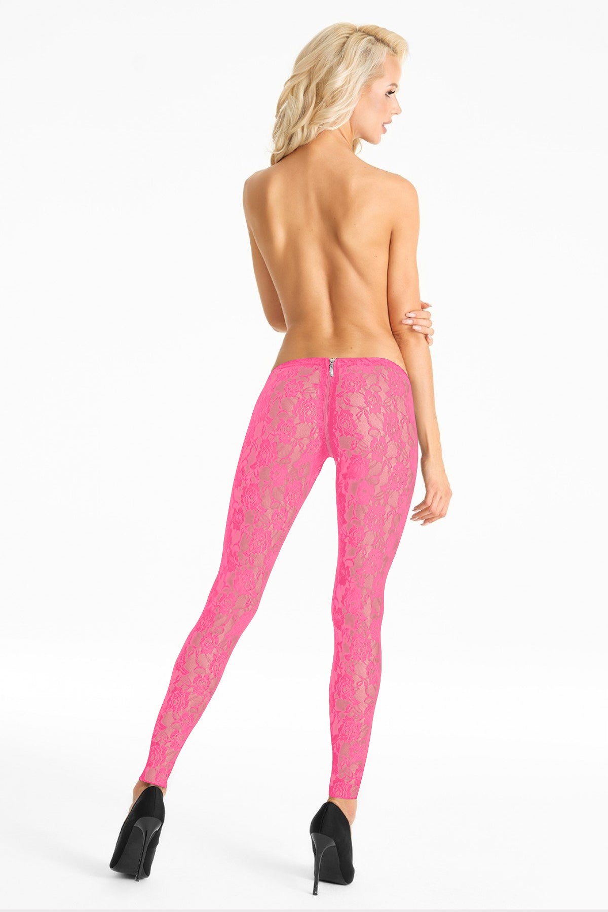pinke Spitzen Leggings LG008 - XL-3