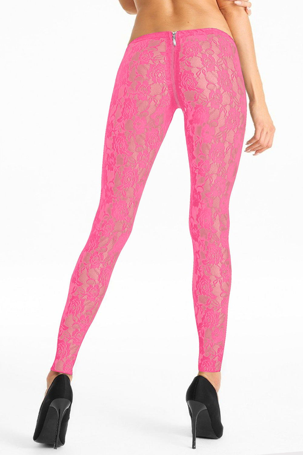 pinke Spitzen Leggings LG008 - XL-1
