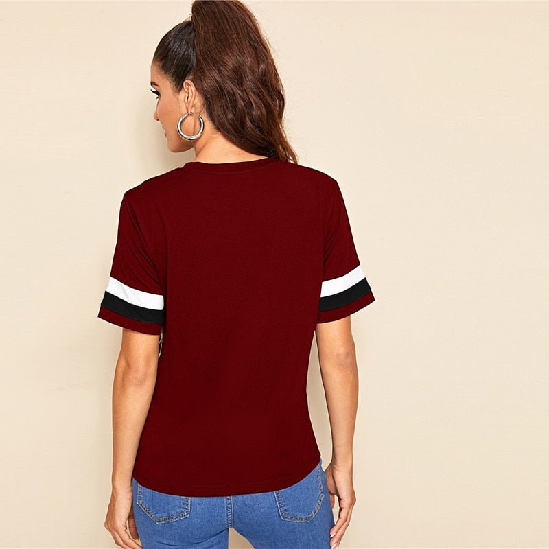 Color Block Cut-and-Sew Leopard Panel Top Short Sleeve O-Neck Casual T Shirt Women Summer Leisure Ladies Tshirt Tops-4