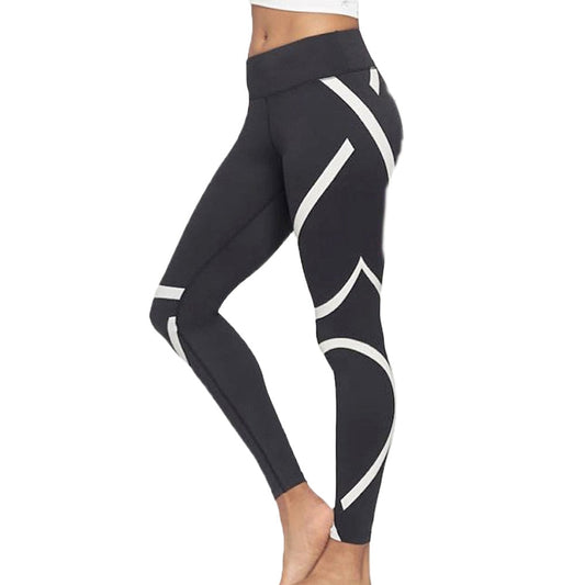Leggings Sport Women Fitness Splice Skinny Workout Gym Leggings Fitness Sports Cropped Pants Stripped Athletic Gym Leggings #20-0