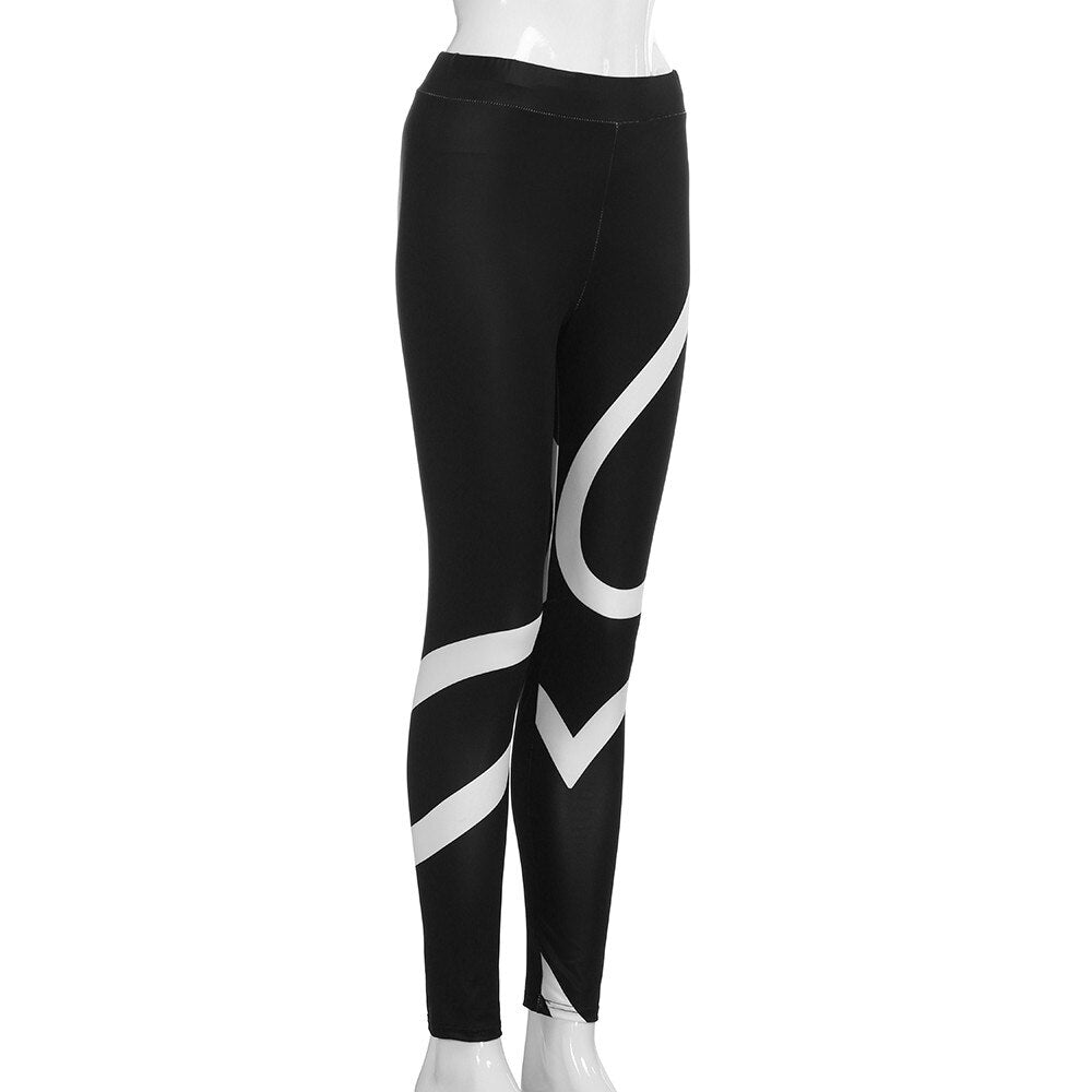 Leggings Sport Women Fitness Splice Skinny Workout Gym Leggings Fitness Sports Cropped Pants Stripped Athletic Gym Leggings #20-4
